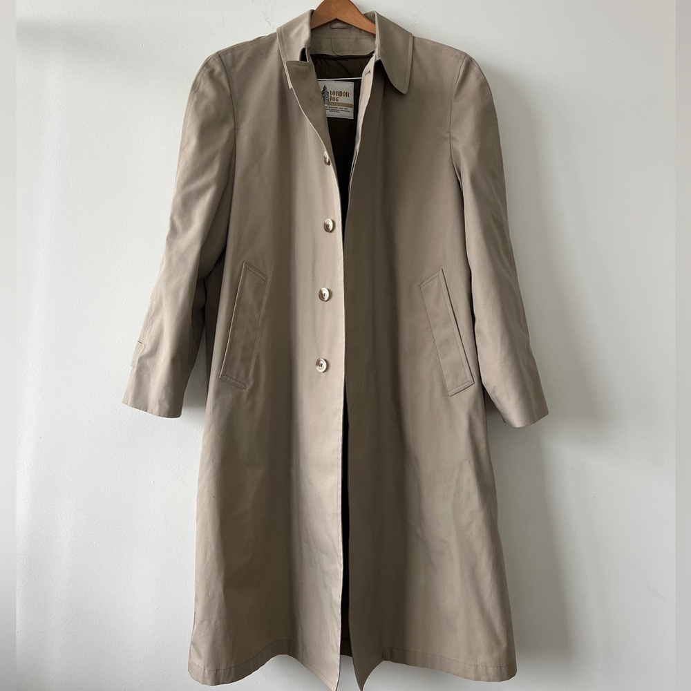 Vintage London Fog Lined Trench Coat - 42R Large